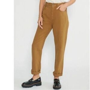 NWT Etica Bryce Pinch Waist Boyfriend Jeans 27 Tapenade Brown High Waist